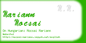 mariann mocsai business card